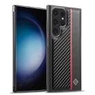 For Samsung Galaxy S25 Ultra 5G LC.IMEEKE 3 in 1 Carbon Fiber Texture Shockproof Phone Case(Black) - 1