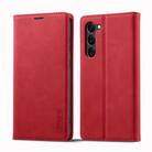 For Samsung Galaxy S25 5G LC.IMEEKE Strong Magnetism Microfiber Leather Phone Case(Red) - 2