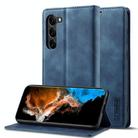 For Samsung Galaxy S25 5G LC.IMEEKE Strong Magnetism Microfiber Leather Phone Case(Blue) - 1