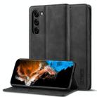 For Samsung Galaxy S25+ 5G LC.IMEEKE Strong Magnetism Microfiber Leather Phone Case(Black) - 1