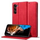 For Samsung Galaxy S25+ 5G LC.IMEEKE Strong Magnetism Microfiber Leather Phone Case(Red) - 1