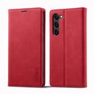 For Samsung Galaxy S25+ 5G LC.IMEEKE Strong Magnetism Microfiber Leather Phone Case(Red) - 2
