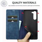 For Samsung Galaxy S25+ 5G LC.IMEEKE Strong Magnetism Microfiber Leather Phone Case(Blue) - 3