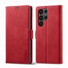 For Samsung Galaxy S25 Ultra 5G LC.IMEEKE Strong Magnetism Microfiber Leather Phone Case(Red) - 2