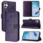 For Samsung Galaxy A06 4G Embossed Butterfly Leather Phone Case(Dark Purple) - 1