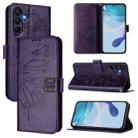 For Samsung Galaxy A26 5G Global Embossed Butterfly Leather Phone Case(Dark Purple) - 1