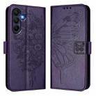 For Samsung Galaxy A26 5G Global Embossed Butterfly Leather Phone Case(Dark Purple) - 2
