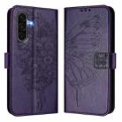 For Samsung Galaxy A56 5G Global Embossed Butterfly Leather Phone Case(Dark Purple) - 2