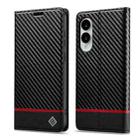 For Samsung Galaxy S25 Edge 5G LC.IMEEKE Carbon Fiber Leather Phone Case(Horizontal Black) - 1