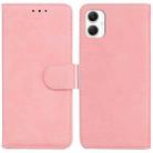 For Samsung Galaxy A06 4G Skin Feel Pure Color Flip Leather Phone Case(Pink) - 1