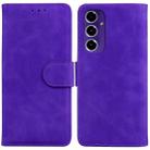For Samsung Galaxy A16 5G Skin Feel Pure Color Flip Leather Phone Case(Purple) - 1