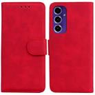 For Samsung Galaxy A16 5G Skin Feel Pure Color Flip Leather Phone Case(Red) - 1