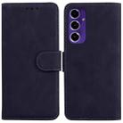 For Samsung Galaxy A16 5G Skin Feel Pure Color Flip Leather Phone Case(Black) - 1