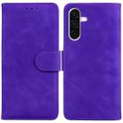 For Samsung Galaxy A36 5G / A56 5G Skin Feel Pure Color Flip Leather Phone Case(Purple) - 1
