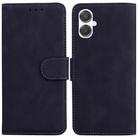For Samsung Galaxy A25 5G / A25e JP Edition Skin Feel Pure Color Flip Leather Phone Case(Black) - 1