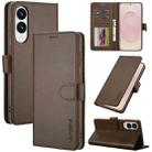 For Samsung Galaxy S25 Edge 5G LC.IMEEKE Calf Texture Leather Phone Case(Coffee) - 1