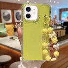 For iPhone 11 TPU + PC + Glitter Sequins Full Coverage Phone Case with Bracelet(Yellow) - 1