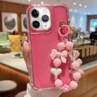 For iPhone 11 Pro Max TPU + PC + Glitter Sequins Full Coverage Phone Case with Bracelet(Red) - 1