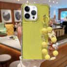 For iPhone 12 Pro Max TPU + PC + Glitter Sequins Full Coverage Phone Case with Bracelet(Yellow) - 1