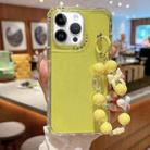 For iPhone 13 Pro TPU + PC + Glitter Sequins Full Coverage Phone Case with Bracelet(Yellow) - 1