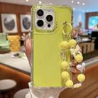 For iPhone 15 Pro Max TPU + PC + Glitter Sequins Full Coverage Phone Case with Bracelet(Yellow) - 1