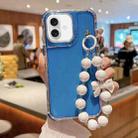 For iPhone 16 Plus TPU + PC + Glitter Sequins Full Coverage Phone Case with Bracelet(Blue) - 1