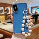 For iPhone X / XS TPU + PC + Glitter Sequins Full Coverage Phone Case with Bracelet(Blue) - 1