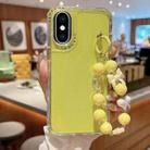 For iPhone XS Max TPU + PC + Glitter Sequins Full Coverage Phone Case with Bracelet(Yellow) - 1