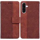 For Samsung Galaxy A36 5G / A56 5G Geometric Embossed Leather Phone Case(Brown) - 1