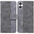 For Samsung Galaxy A25 5G / A25e JP Edition Geometric Embossed Leather Phone Case(Grey) - 1