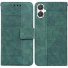 For Samsung Galaxy A25 5G / A25e JP Edition Geometric Embossed Leather Phone Case(Green) - 1
