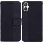 For Samsung Galaxy A25 5G / A25e JP Edition Geometric Embossed Leather Phone Case(Black) - 1