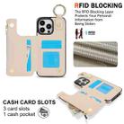 For iPhone 15 Pro RFlD Anti-theft Double Buckle Ring Zipper Card Phone Case(White) - 3