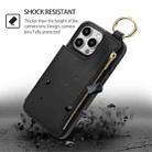 For iPhone 15 Pro RFlD Anti-theft Double Buckle Ring Zipper Card Phone Case(Black) - 2