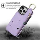 For iPhone 15 Pro RFlD Anti-theft Double Buckle Ring Zipper Card Phone Case(Purple) - 2