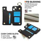 For iPhone 15 Plus RFlD Anti-theft Double Buckle Ring Zipper Card Phone Case(Black) - 3