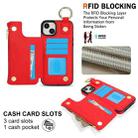 For iPhone 15 Plus RFlD Anti-theft Double Buckle Ring Zipper Card Phone Case(Red) - 3