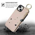 For iPhone 14 Plus RFlD Anti-theft Double Buckle Ring Zipper Card Phone Case(White) - 2