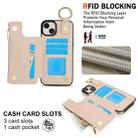 For iPhone 14 Plus RFlD Anti-theft Double Buckle Ring Zipper Card Phone Case(White) - 3