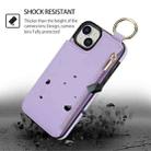 For iPhone 14 Plus RFlD Anti-theft Double Buckle Ring Zipper Card Phone Case(Purple) - 2