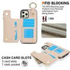 For iPhone 14 Pro Max RFlD Anti-theft Double Buckle Ring Zipper Card Phone Case(White) - 3