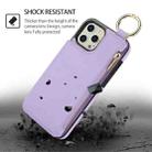 For iPhone 14 Pro Max RFlD Anti-theft Double Buckle Ring Zipper Card Phone Case(Purple) - 2