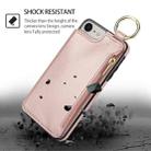 For iPhone SE 2022 / SE 2020 / 7 / 8 RFlD Anti-theft Double Buckle Ring Zipper Card Phone Case(Rose Gold) - 2