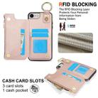 For iPhone SE 2022 / SE 2020 / 7 / 8 RFlD Anti-theft Double Buckle Ring Zipper Card Phone Case(Rose Gold) - 3