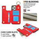 For iPhone 13 Pro Max RFlD Anti-theft Double Buckle Ring Zipper Card Phone Case(Red) - 3