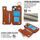 For iPhone 13 mini RFlD Anti-theft Double Buckle Ring Zipper Card Phone Case(Brown) - 3