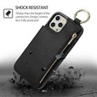 For iPhone 12 Pro RFlD Anti-theft Double Buckle Ring Zipper Card Phone Case(Black) - 2