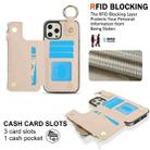 For iPhone 12 Pro Max RFlD Anti-theft Double Buckle Ring Zipper Card Phone Case(White) - 3