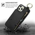 For iPhone 12 Pro Max RFlD Anti-theft Double Buckle Ring Zipper Card Phone Case(Black) - 2