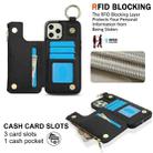 For iPhone 12 Pro Max RFlD Anti-theft Double Buckle Ring Zipper Card Phone Case(Black) - 3